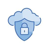 Cloud Protection Vector Blue icon Cloud Computing symbol EPS 10 file