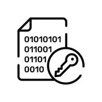 Data Encryption Vector line icon Cloud Computing symbol EPS 10 file