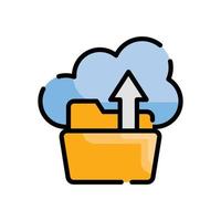 Data Upload Vector Outline Filled icon Cloud Computing symbol EPS 10 file