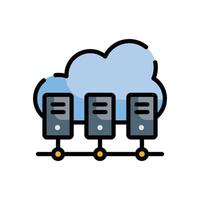 Cloud Data center Vector Outline Filled icon Cloud Computing symbol EPS 10 file