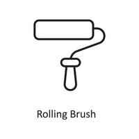 Rolling Brush Vector Outline Icon Design illustration. Design and Development Symbol on White background EPS 10 File