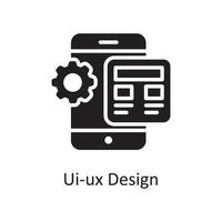 ilustración de diseño de icono sólido de vector de diseño ui-ux. símbolo de diseño y desarrollo en el archivo eps 10 de fondo blanco
