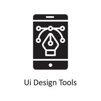 Ui Design Tools Vector Solid Icon Design illustration. Design and Development Symbol on White background EPS 10 File