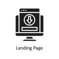 Landing Page Vector Solid Icon Design illustration. Design and Development Symbol on White background EPS 10 File