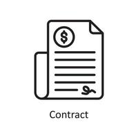 Contract Vector Outline Icon Design illustration. Business And Data Management Symbol on White background EPS 10 File