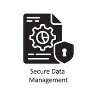 Secure Data Management Vector Solid Icon Design illustration. Business And Data Management Symbol on White background EPS 10 File