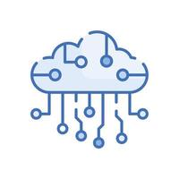 Cloud Circuit Vector Blue icon Cloud Computing symbol EPS 10 file