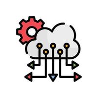 Cloud Management Vector Outline Filled icon Cloud Computing symbol EPS 10 file