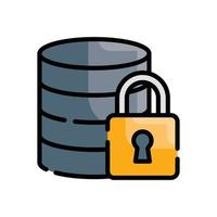 Database Access .Vector Outline Filled icon Cloud Computing symbol EPS 10 file vector