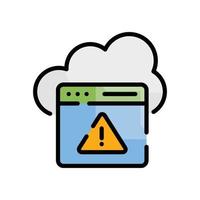 Server Error Vector Outline Filled icon Cloud Computing symbol EPS 10 file