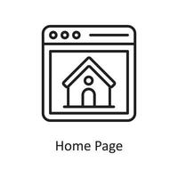 Home Page Vector Outline Icon Design illustration. Design and Development Symbol on White background EPS 10 File