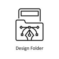 Design Folder Vector Outline Icon Design illustration. Design and Development Symbol on White background EPS 10 File