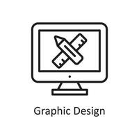 Graphic Design Vector Outline Icon Design illustration. Design and Development Symbol on White background EPS 10 File