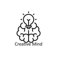 ilustración de diseño de icono de contorno de vector de mente creativa. símbolo de diseño y desarrollo en el archivo eps 10 de fondo blanco