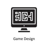 ilustración de diseño de icono sólido de vector de diseño de juego. símbolo de diseño y desarrollo en el archivo eps 10 de fondo blanco