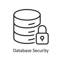 Database Security Vector Outline Icon Design illustration. Business And Data Management Symbol on White background EPS 10 File