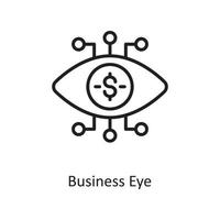 Business Eye Vector Outline Icon Design illustration. Business And Data Management Symbol on White background EPS 10 File