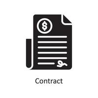 Contract Vector Solid Icon Design illustration. Business And Data Management Symbol on White background EPS 10 File