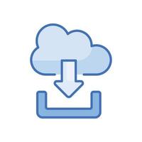 Cloud Downloads Vector Blue icon Cloud Computing symbol EPS 10 file