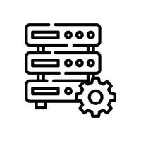 Dedicated Server Vector line icon Cloud Computing symbol EPS 10 file