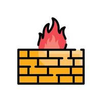 Firewall Vector Outline Filled icon Cloud Computing symbol EPS 10 file