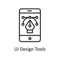 Ui Design Tools Vector Outline Icon Design illustration. Design and Development Symbol on White background EPS 10 File