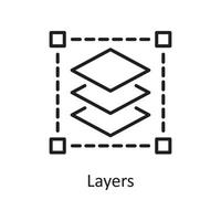 Layers Vector Outline Icon Design illustration. Design and Development Symbol on White background EPS 10 File