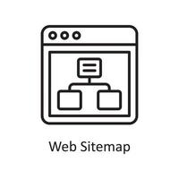 Web sitemap Vector Outline Icon Design illustration. Design and Development Symbol on White background EPS 10 File