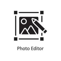 Photo Editor Vector Solid Icon Design illustration. Design and Development Symbol on White background EPS 10 File