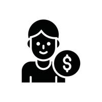 Employee Salary .Vector Solid icon Business Growth and investment symbol EPS 10 file vector