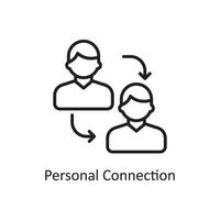 Personal Connection Vector Outline Icon Design illustration. Business And Data Management Symbol on White background EPS 10 File