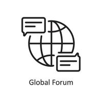 Global Forum Vector Outline Icon Design illustration. Business And Data Management Symbol on White background EPS 10 File