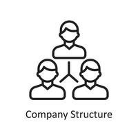 Ilustración de diseño de icono de esquema de vector de estructura de empresa. símbolo de gestión de datos y negocios en el archivo eps 10 de fondo blanco