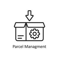 Parcel Management Vector Outline Icon Design illustration. Business And Data Management Symbol on White background EPS 10 File