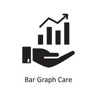 Bar Graph Care  Vector Solid Icon Design illustration. Business And Data Management Symbol on White background EPS 10 File