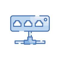 Network Hub Vector Blue icon Cloud Computing symbol EPS 10 file