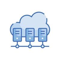 Cloud Data center Vector Blue icon Cloud Computing symbol EPS 10 file
