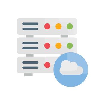 nube base de datos vector plano icono cloud computing símbolo eps 10 archivo