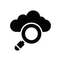 Cloud Data Search Vector Glyph icon Cloud Computing symbol EPS 10 file