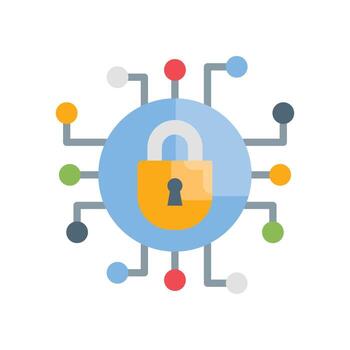 Cyber Security Vector Flat icon Cloud Computing symbol EPS 10 file