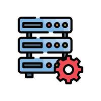 Dedicated Server Vector Outline Filled icon Cloud Computing symbol EPS 10 file