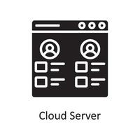 Cloud Server Vector Solid Icon Design illustration. Design and Development Symbol on White background EPS 10 File