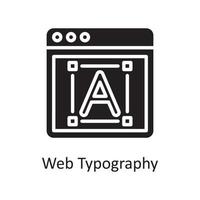 Web Typography  Vector Solid Icon Design illustration. Design and Development Symbol on White background EPS 10 File