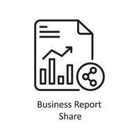 Business Report Share Vector Outline Icon Design illustration. Business And Data Management Symbol on White background EPS 10 File