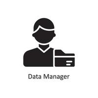 Data Manager Vector Solid Icon Design illustration. Business And Data Management Symbol on White background EPS 10 File