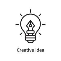 ilustración de diseño de icono de contorno de vector de idea creativa. símbolo de diseño y desarrollo en el archivo eps 10 de fondo blanco