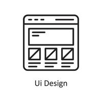 UI Design Vector Outline Icon Design illustration. Design and Development Symbol on White background EPS 10 File