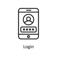 Login Vector Outline Icon Design illustration. Design and Development Symbol on White background EPS 10 File