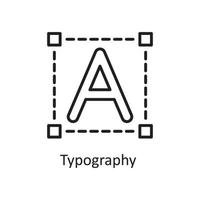 Typography  Vector Outline Icon Design illustration. Design and Development Symbol on White background EPS 10 File