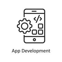 App Development Vector Outline Icon Design illustration. Design and Development Symbol on White background EPS 10 File